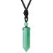 XIANNVXI Healing Crystal Necklace for Men Women Crystal Pendant Hexagonal Point Pendant Necklace Natural Gemstone Adjustable Rope Reiki Jewellery Necklace D - Green Aventurine