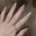24 Pcs Flower Press on Nails: Long French Fake Nails with Exquisite Camellia Flowers & White Pearls Designs - Nude Green Glue on Nails for Women Manicure - Buy Online on GoSupps.com