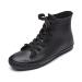 DKSUKO Women's Rain Boots Waterproof High Top Rain Shoes with Lace Up Anti-Slip Garden Shoes 9.5 Black