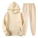 Sweatsuits Sweatshirts Sweatpants for Men Winter Fleece Tracksuits Athletics Workout Set Hoodies Running Trousers Beige XX-Large