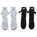 QUROXO Couple Holding Hands Socks 2pairs Funny Couple Socks Mid-Tube Socks 3D Doll Couple Socks for Men Women Novelty Socks One Size Black+white
