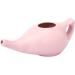 HEALTHANDWEALTH Premium Handcrafted Ceramic Neti Pot with 10 Sachets of Neti Salt - Dishwasher Safe 225 Ml (7.6 FL Oz) Capacity for Nasal Cleansing Peach Color