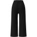Gufesf Women's Cotton Linen Palazzo Pants - High Waisted Wide Leg Trousers with Pockets in Black (Small) - Buy Online on GoSupps.com