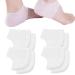 Silicone Gel Heel Sleeve 4 Pairs Breathable Heel Cushion Plantar Fasciitis Insoles Back Foot Sleeve Wrap Gel Heel Pads for Fast Heel to Instantly Relieve Pain and Pressure (White)