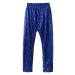 easyforever Unisex Kids Boys Girls Sparkling Sequins Dance Pants Hip hop Jazz Stage Performance Trousers Royal Blue a 7-8 Years