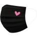 50Pcs Cute Heart Printed Black Disposable Face Masks for Men and Women - Mouth Protection Design (F) - Buy Online on GoSupps.com