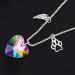 Rainbow Bridge Paw Print And Angel Wing Necklace Rainbow Heart Dog Memorial Necklace Jewelry Gift For Women Colorful Sweater Accessory - Buy Online on GoSupps.com