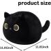 KOMUNJ Black Cat Plush 30cm - Soft Stuffed Animal Toy for Kids & Adults | Cute Cat Pillow Gift for Valentines & Birthday - Buy Online on GoSupps.com
