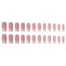 RikView Square Press on Pearled French Tips Fake Nails - White Glossy Square Nails - Buy Online on GoSupps.com
