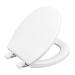 Toilet seat Round with Slow Close Hinges, Four Bumpers Never Loosen and Easily Remove, Two Sets of Parts, Plastic, White Toilet seat Round, Slow Close, Never Loosen and Easily Remove, Plastic, White Round White - Adult Seat