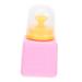 Healeved 1pc Squeeze Bottle Nail Pump Storage Bottle Refillable Nail Polish Bottle Nail Polish Press Bottle Manicure Bottle Nail Alcohol Shampoo Liquid Plastic Abs Water Pink 10x5.3cm Pink