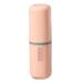 Digjobk toothbrush mug Travel Portable Toothbrush Toothpaste Holder Storage Case Box Organizer HouseHold Storage Cup Bathroom Supplies (Color: Pink)