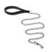 CtopoGo Heavy Duty Dog Leash Chain Anti-bite Metal Dog Lead with PU Leather Handle Pet Traction Rope for Puppy Small Medium Large Dogs (120cm)