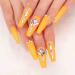 Outyua 3D Rhinestone Designer Press On Nails - Yellow Shimmer Coffin Extra Long Fake Nails - 24pcs Crown Design for Women and Girls - Buy Online on GoSupps.com