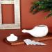 Ancient Impex Ceramic Neti Pot Without Handle Easy Grip for Sinus Treatment with 5 Sachets Neti Salt - Matte Ivory Color Holds 300 Ml (10.14 Fl Oz) Capacity - Buy Online on GoSupps.com