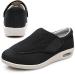 youyun Diabetic Shoes for Mens X-Wide Width Shoes for Elderly Men Adjustable Velcro Closure Breathable Lightweight Non Slip Widening Walking Shoes for Edema and Swollen Feet 10.5 Wide Black