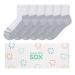 Sugar Free Sox Gift Box Active-Fit Cushioned Non-binding Comfort Ankle Socks 6 Pack Medium White