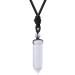 XIANNVXI Healing Crystal Necklace for Men Women Crystal Pendant Hexagonal Point Pendant Necklace Natural Gemstone Adjustable Rope Reiki Jewellery Necklace C- Clear Quartz