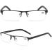 Buy Eyglajdd 1 Pack Reading Glasses for Men - Metal Rectangle Frame Spring Hinge Black 2.0x Magnification - International Shipping Available - Buy Online on GoSupps.com
