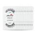 Amorus 12 Pairs Multipack #218 False Eyelashes Dozen Set 100% Natural Hair Black Handmade Comfortable Reusable Fake Lashes Pack