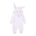 Kids Tales Newborn Baby Winter Warm Outfits Cute Rabbit Ear Hooded Zipper Romper 12-18 Months White Thick