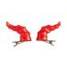 xbiez 1pair Devil Horn Shape Hairpins Hot Girls Goth Duckbills Hair Clip Halloween Goth Ponytail Braids Hair Clip for Woman Red