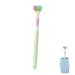 Three-page toothbrush 3-person toothbrush autism toothbrush extra soft cleaning toothbrushes all-round cleaning V-shaped brush with non-slip handle fully wrapped teeth green