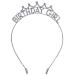 FROG SAC Birthday Girl Crown Headband for Girls  Rhinestone Princess Tiara for Kids  Silver Tiaras for Women  Crown Hair Accessories for Children  Teen Girl Headbands