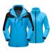 MAGCOMSEN Women's 3-in-1 Winter Ski Jacket with Detachable Hood Water Resistant Fleece Lining Snowboard Ski Rain Jacket Blue XX-Large
