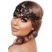 Nereida's Secret Bridal Rhinestone Embellished Beaded Headbands for Women - Jeweled Bling Wedding Flapper Hair Accessories Cute Womens Crystal Tiaras Diamond Crown Headpiece Brides (gothic black)