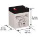 Buy LW-6FM4.5 12V 5Ah SLA Replacement Battery with F1 Terminal - International Shipping Available - Buy Online on GoSupps.com