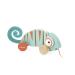 Janod - pulling chameleon Tropik - Wood - quiet wheels - Learning toys running and equilibrium - FSC certified - water color - from 1 year J08264 Blue