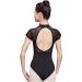 YCMI Women Dance Leotards Lace Turtleneck Ballet Bodysuit Short-Sleeve Dance-Gymnastics Yoga-Leotards Black Small