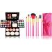 Eyeshadow Palette Makeup Palette 39 Bright Colors Matter Shimmer Lip Gloss Blush Brushes Highly Pigmented Cosmetic Palette+7pcs Makeup Brushes Set