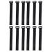 SEWACC 12pcs Yoga Mat Strap Slap Band Hook and Loop Ties Keeps Your Mat Tightly Rolled and Secure 25*400mm Black