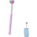 Three-Page Toothbrush with Soft Bristles | Macaron Design | V-Shaped Non-Slip Handle for Adults | Optimal Dental Care & Cleaning in Violet - Buy Online on GoSupps.com