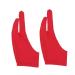 FRCOLOR 2 Pcs Drawing Glove for Sketch The Gauntlet 2 Finger Gloves Art Glove The Mitten Sketch Gloves Graphic Tablet Glove Two Finger Glove Writing and Drawing Arc Red Red Medium