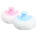 Kisangel Lot de 2 Houppettes de Poudre pour B b Douces et Moelleuses 8 Cm R utilisables en Peluche Couleurs Bleu Clair et Rose P le Soin Peau Sensible Lors du Change Voyage