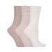ZRWASKA Women's Diabetic Socks Oedema friendly Wide Honey Comb top soft cuff Ankle Non-Elastic for Swollen feet Legs Non-Binding Circulatory Sock 3 Pack Size 4-7 4-7 Off White & Browns (3 Pairs)