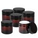 50 ml of amber-colored glass cosmetic glasses with internal inserts and black lids empty cosmetic containers storage face cream lip balm oils lotions make-up cosmetics (6 pieces)