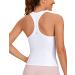 CRZ YOGA Butterluxe Racerback Workout Tank Tops for Women Sleeveless Gym Tops Athletic Yoga Shirts Camisole Small White