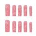 Foccna Pink 3D Flower Press on Nails - 24pcs Long Square Bling Rhinestone Fake Nails for Women and Girls - Buy Online on GoSupps.com