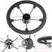 11 Boat Steering Wheel Stainless Steel 5 Poke 25 Destroyer Style Anti-Slip Black PU Foam - Ideal for Boats, Yachts, Pontoon Boats - Buy Online on GoSupps.com