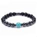 Wild Essentials Turquoise and Hematite Lava Stone Essential Oil Diffuser Bracelet Expandable up to 8 inches Aromatherapy Jewelery for Women and Men Turquoise Hematite No Oils