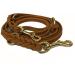 Leather leash 3-way adjustable Cognac Light brown Dog leash made of leather brass fat leather leash brown (2.40m x 8mm)