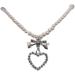 OralGos Heart Pendant Necklace - Pearl Clavicle Chain Adjustable Choker Jewelry for Women & Girls | International Shipping - Buy Online on GoSupps.com