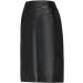 Sanahy Women's Faux Leather High Waisted Split Midi Skirt XXL Black - Buy Online on GoSupps.com