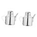 OUNONA 2pcs Sauce Pot Metal Oil Cruet Oil Pouring Bottle Mini Locker Oil Spout Oil Dispenser Bottle Metal Oil Bottle Pourer Vinegar Dispensing Cruets Condiment Liquid Kitchen Supplies 16X13X9.5CMx2pcs Silverx2pcs