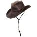 Dorfman Pacific Men's Outback Hat with Chin Cord Medium Brown