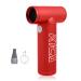 Turbine Engine Fan Portable Rechargeable Wireless Blow Dryer USB Rechargeable Hair Dryer 4 Speed Adjustment Wireless Hair Dryer for Home and Travel Hair Care Dryer (Red)